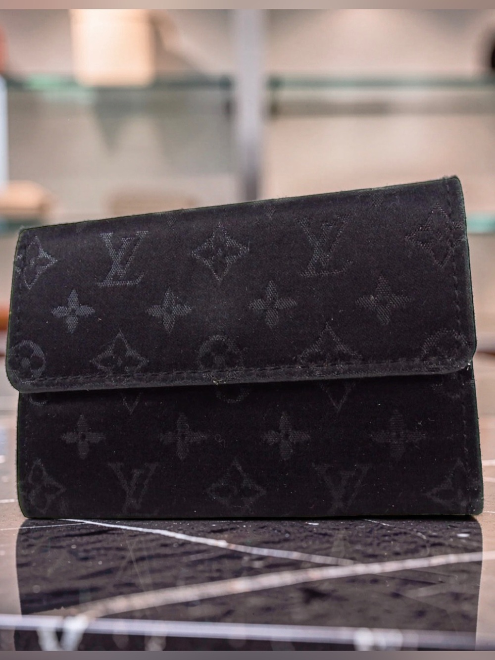 Louis Vuitton Monogram Porte Monnaie Satin Coin Case 🖤